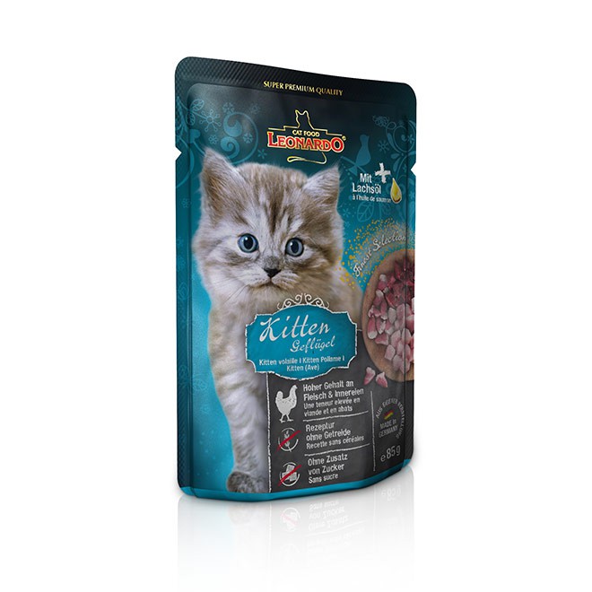 16 Sachets Fraicheurs Pour Chat Leonardo Chaton 85g