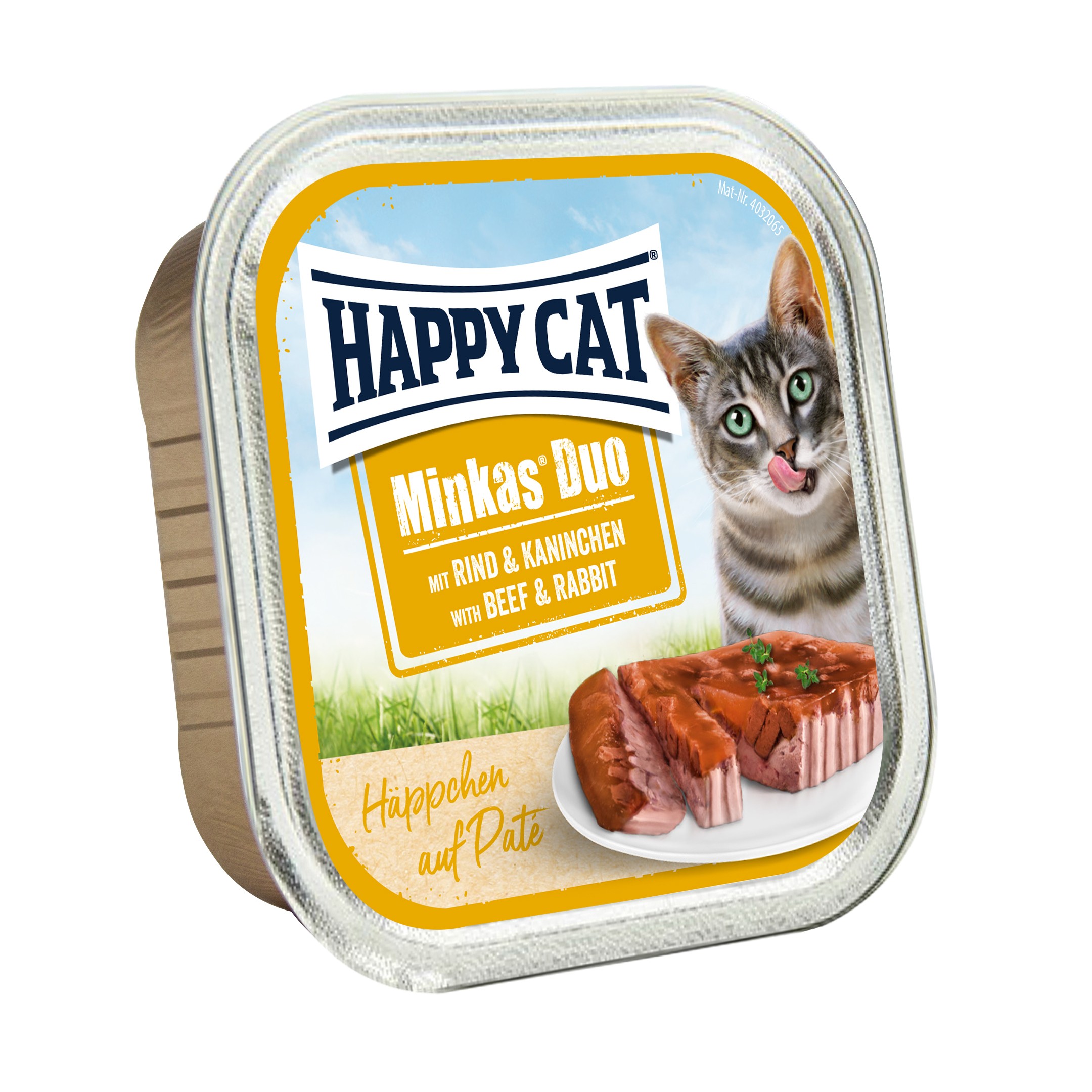 12 Pâtées Happy Cat Boeuf Lapin 100g